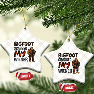 Bigfoot Grabbed My Wiener Ceramic Ornament Funny Dog Lover Gift TS12 Print Your Wear
