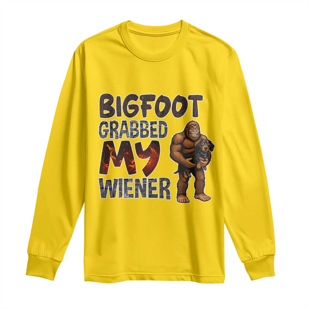 Bigfoot Grabbed My Wiener Long Sleeve Shirt Funny Dog Lover Gift TS12 Daisy Print Your Wear
