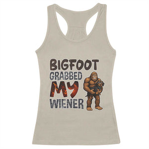 Bigfoot Grabbed My Wiener Racerback Tank Top Funny Dog Lover Gift TS12 Sand Print Your Wear