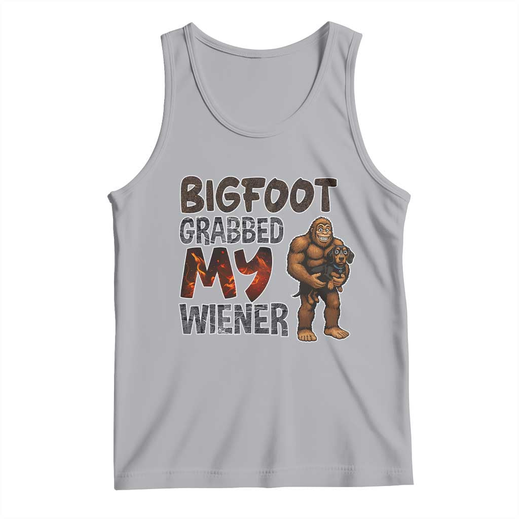 Bigfoot Grabbed My Wiener Tank Top Funny Dog Lover Gift TS12 Athletic Heather Print Your Wear