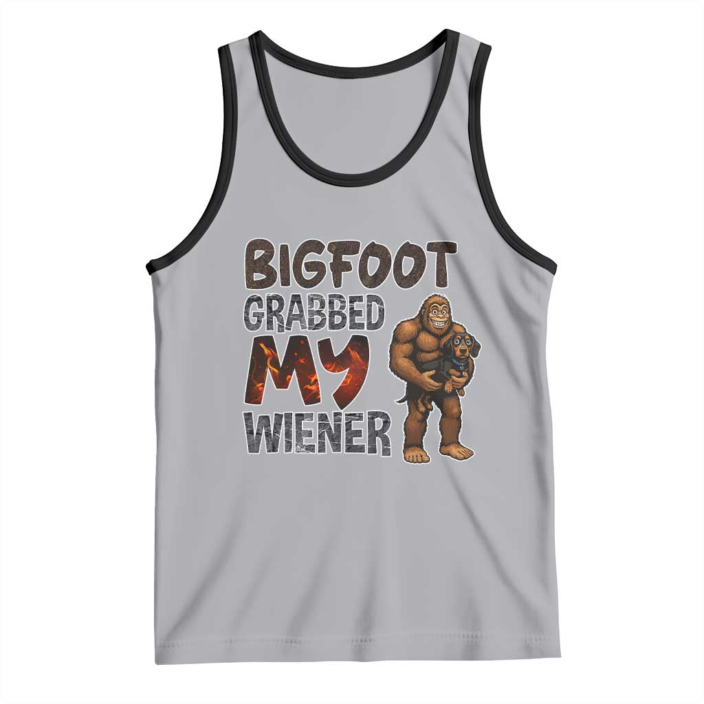 Bigfoot Grabbed My Wiener Tank Top Funny Dog Lover Gift TS12 Athletic Heather Black Print Your Wear