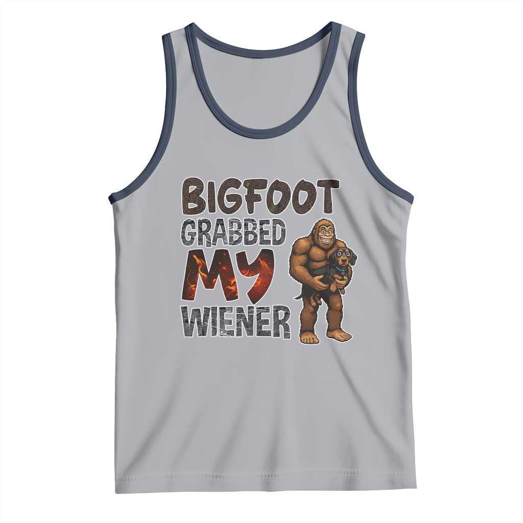 Bigfoot Grabbed My Wiener Tank Top Funny Dog Lover Gift TS12 Athletic Heather Navy Print Your Wear