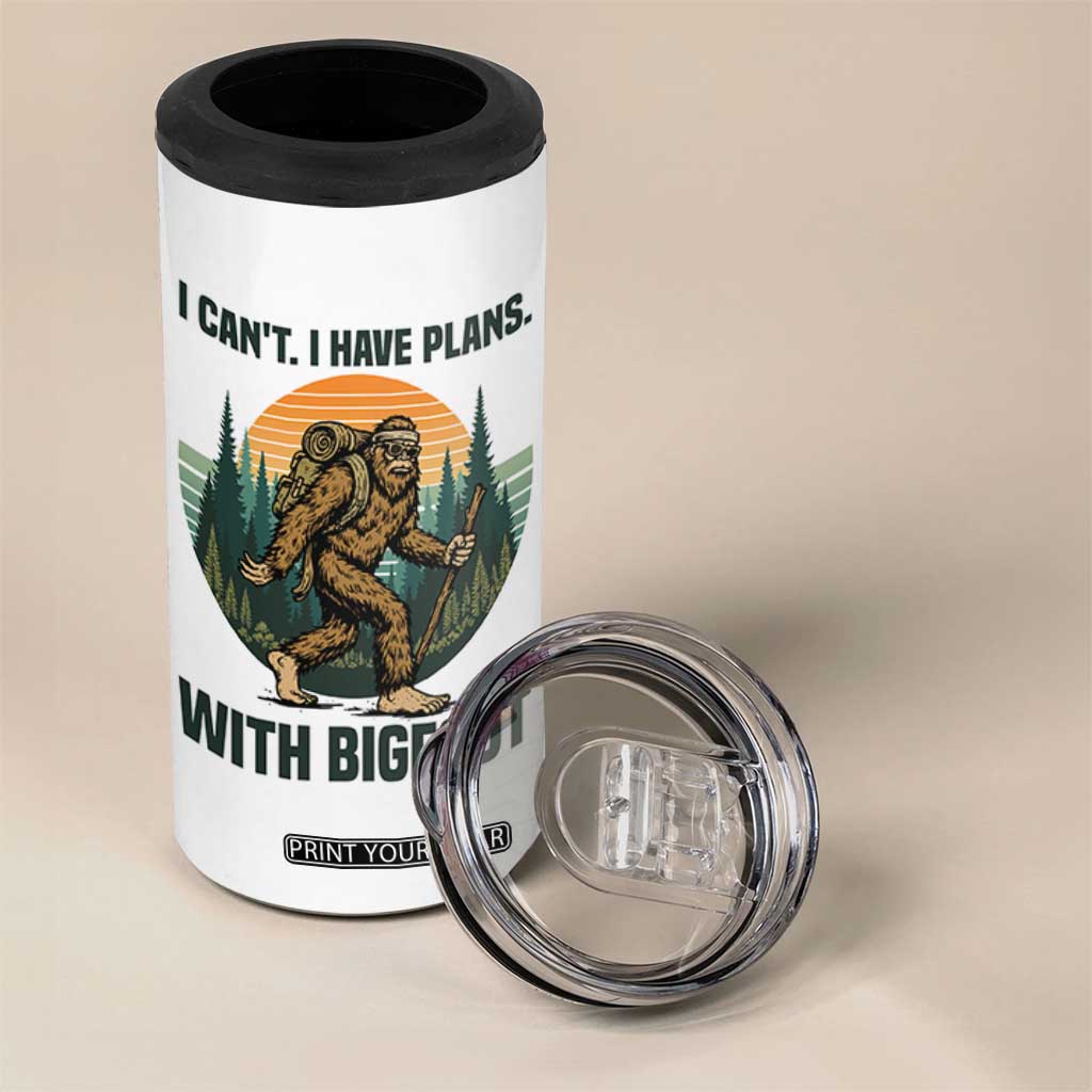 I Cant I Have Plans With Bigfoot 4 in 1 Can Cooler Tumbler Funny Cryptid Lover Gift TS12 Print Your Wear