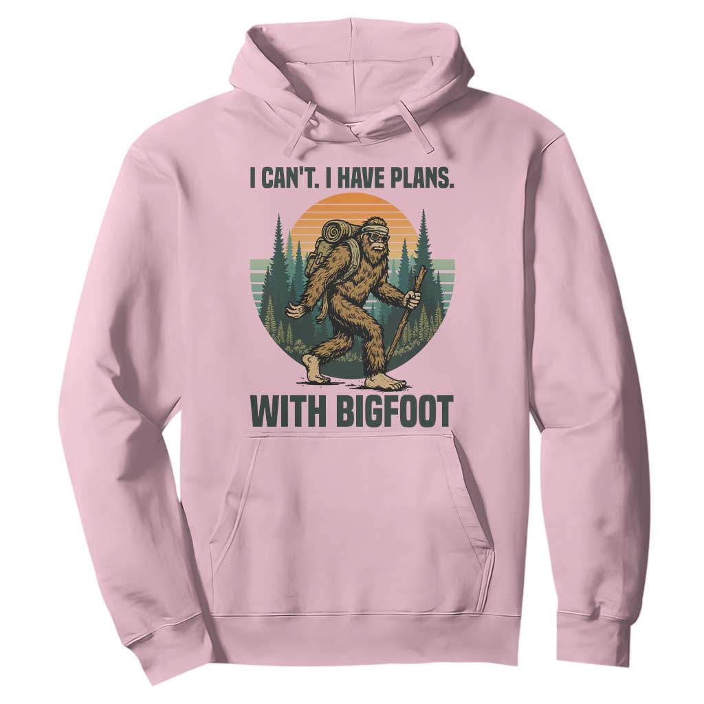 I Cant I Have Plans With Bigfoot Hoodie Funny Cryptid Lover Gift TS12 Light Pink Print Your Wear