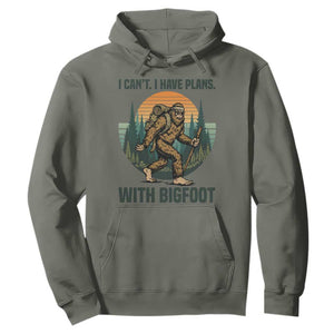 I Cant I Have Plans With Bigfoot Hoodie Funny Cryptid Lover Gift TS12 Military Green Print Your Wear