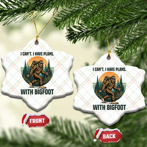 I Cant I Have Plans With Bigfoot Ceramic Ornament Funny Cryptid Lover Gift TS12 Print Your Wear