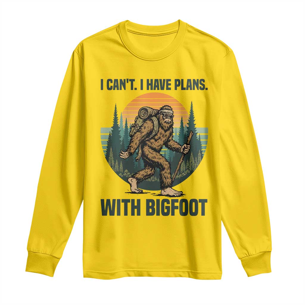 I Cant I Have Plans With Bigfoot Long Sleeve Shirt Funny Cryptid Lover Gift TS12 Daisy Print Your Wear