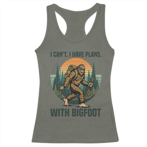 I Cant I Have Plans With Bigfoot Racerback Tank Top Funny Cryptid Lover Gift TS12 Military Green Print Your Wear