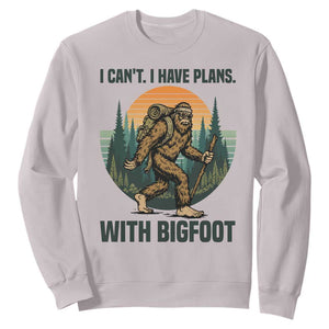 I Cant I Have Plans With Bigfoot Sweatshirt Funny Cryptid Lover Gift TS12 Ice Gray Print Your Wear