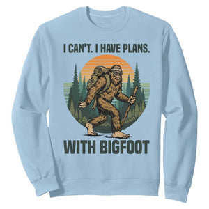I Cant I Have Plans With Bigfoot Sweatshirt Funny Cryptid Lover Gift TS12 Light Blue Print Your Wear