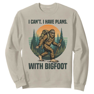 I Cant I Have Plans With Bigfoot Sweatshirt Funny Cryptid Lover Gift TS12 Sand Print Your Wear