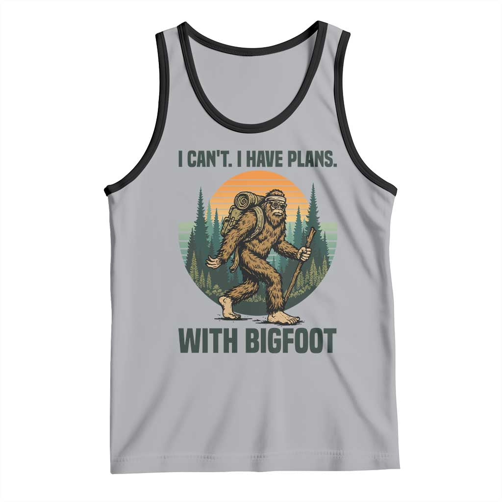 I Cant I Have Plans With Bigfoot Tank Top Funny Cryptid Lover Gift TS12 Athletic Heather Black Print Your Wear
