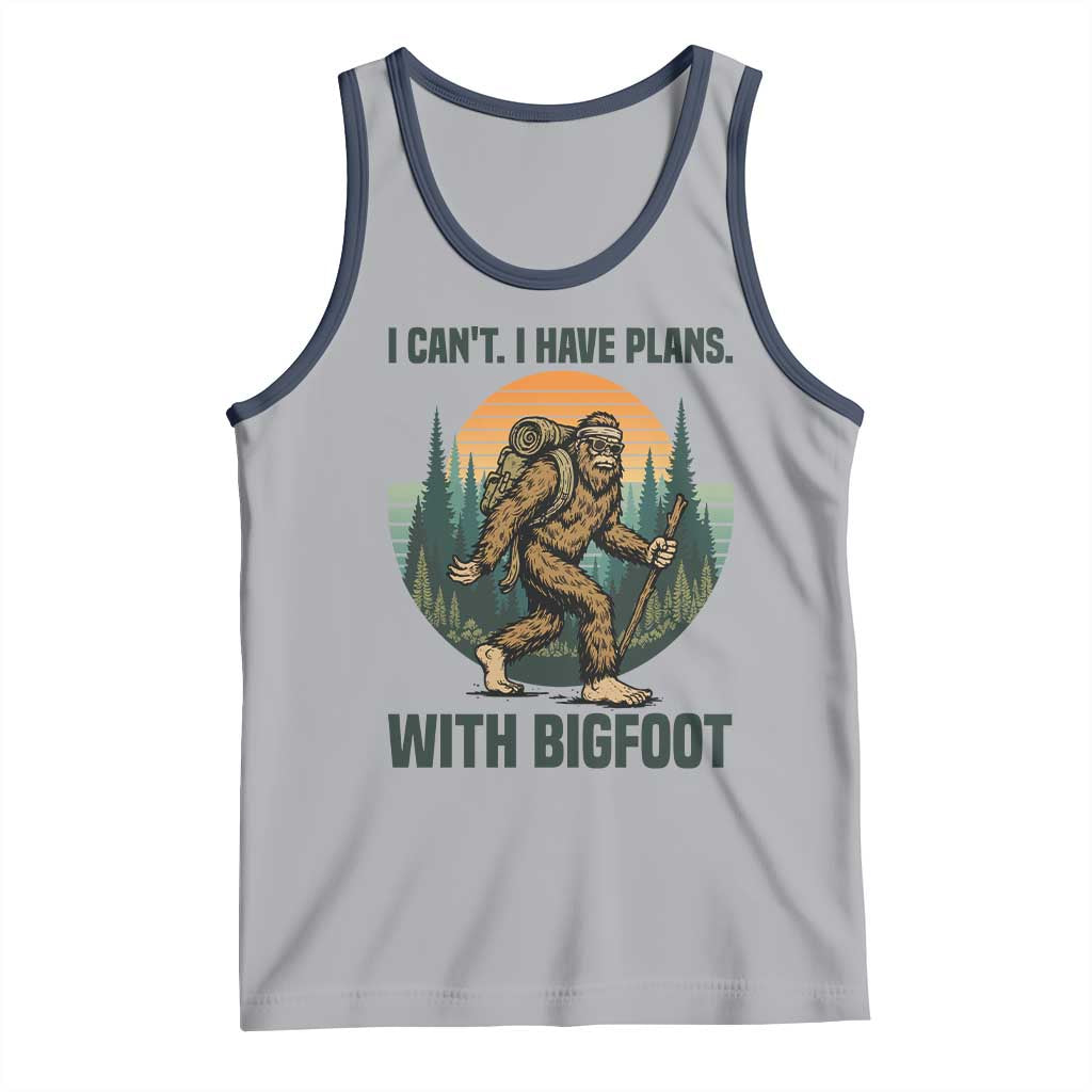 I Cant I Have Plans With Bigfoot Tank Top Funny Cryptid Lover Gift TS12 Athletic Heather Navy Print Your Wear