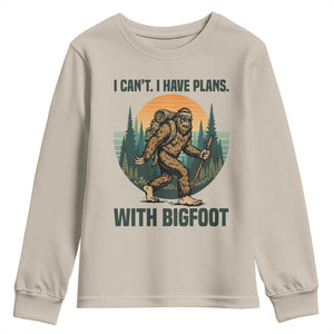 I Cant I Have Plans With Bigfoot Youth Sweatshirt Funny Cryptid Lover Gift TS12 Sand Print Your Wear