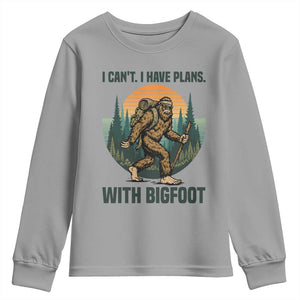 I Cant I Have Plans With Bigfoot Youth Sweatshirt Funny Cryptid Lover Gift TS12 Sport Gray Print Your Wear