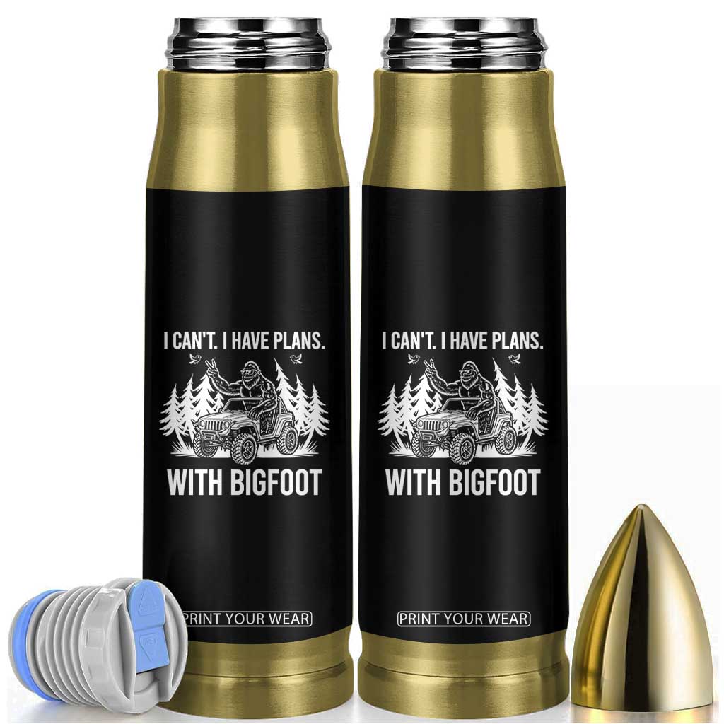 Funny Bigfoot Driving Car Bullet Tumbler I Cant I Have Plans With Bigfoot TS12 Black Print Your Wear