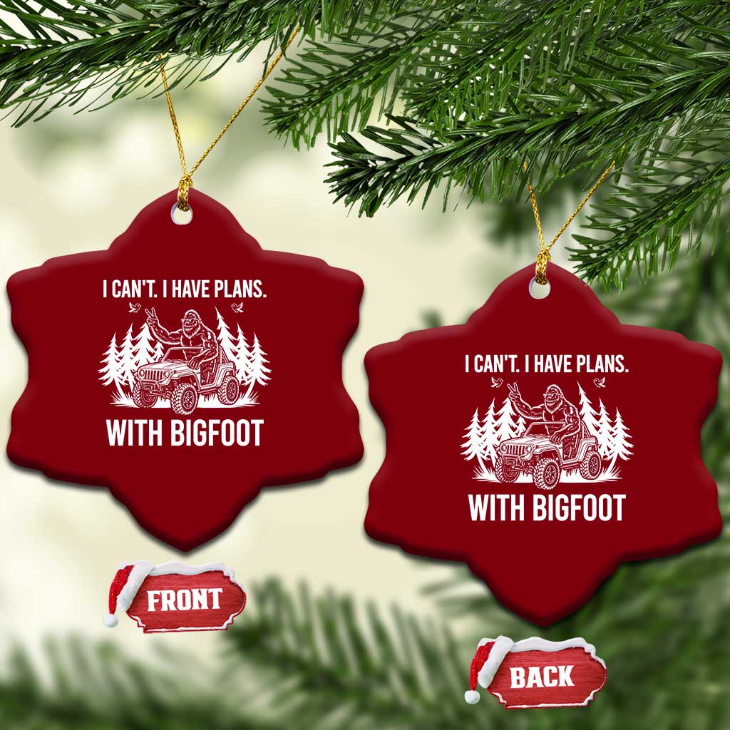 Funny Bigfoot Driving Car Ceramic Ornament I Cant I Have Plans With Bigfoot TS12 Print Your Wear