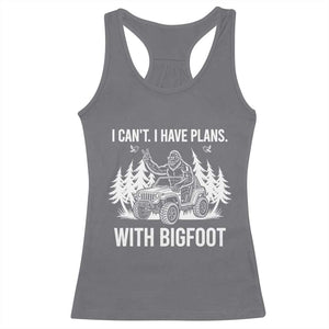 Funny Bigfoot Driving Car Racerback Tank Top I Cant I Have Plans With Bigfoot TS12 Charcoal Print Your Wear