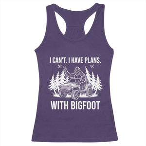 Funny Bigfoot Driving Car Racerback Tank Top I Cant I Have Plans With Bigfoot TS12 Purple Print Your Wear