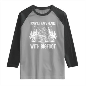 Funny Bigfoot Driving Car Raglan Shirt I Cant I Have Plans With Bigfoot TS12 Sport Gray Black Print Your Wear