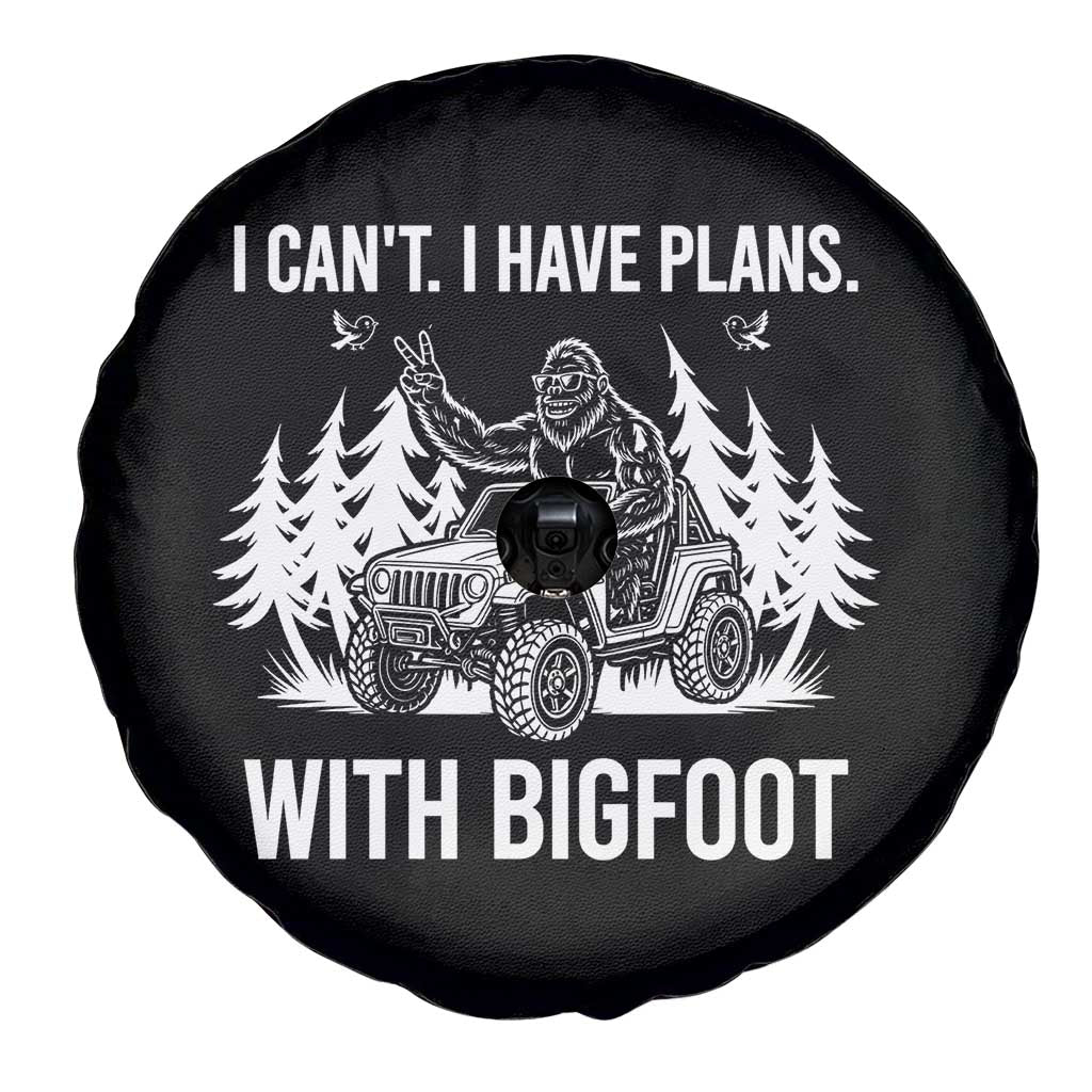 Funny Bigfoot Driving Car Spare Tire Cover I Cant I Have Plans With Bigfoot TS12 Print Your Wear