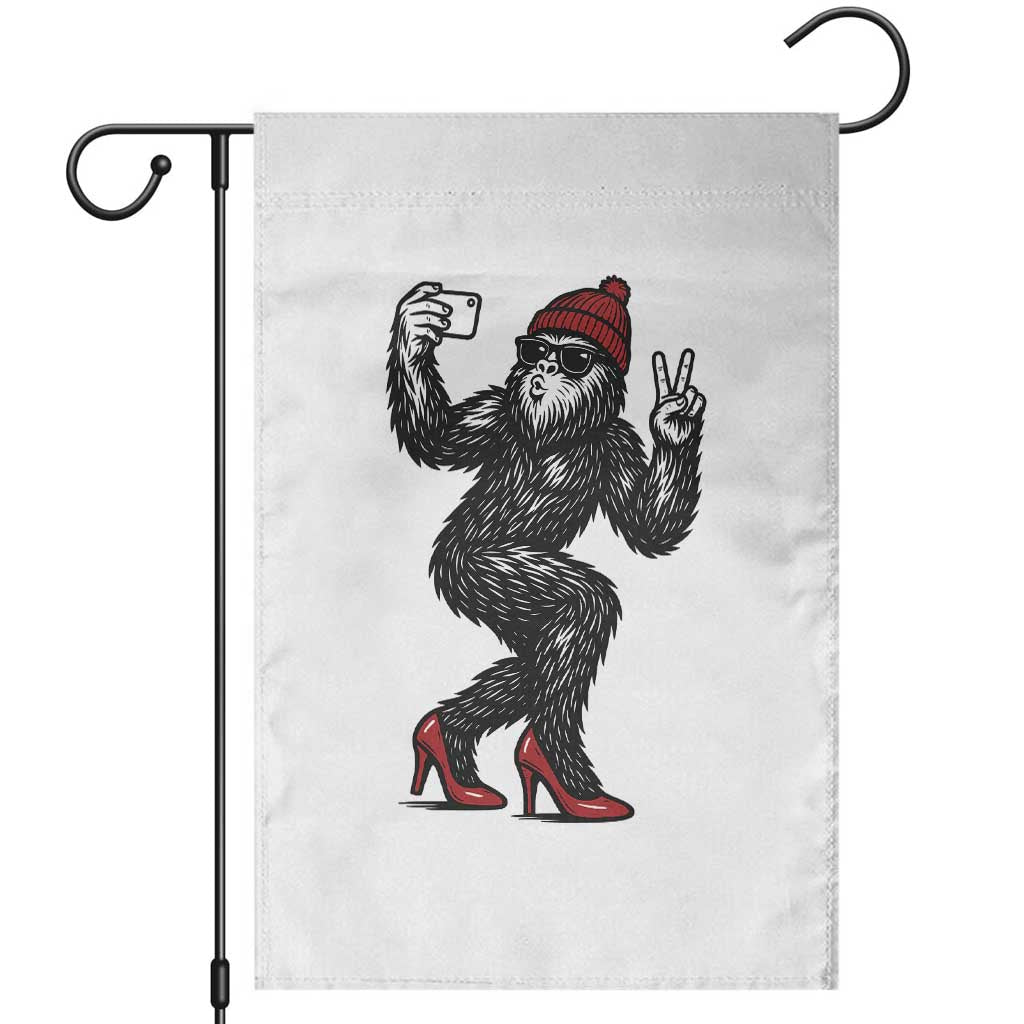 Funny Sexy Bigfoot Selfie Garden Flag Sasquatch Lover Gift TS12 White Print Your Wear