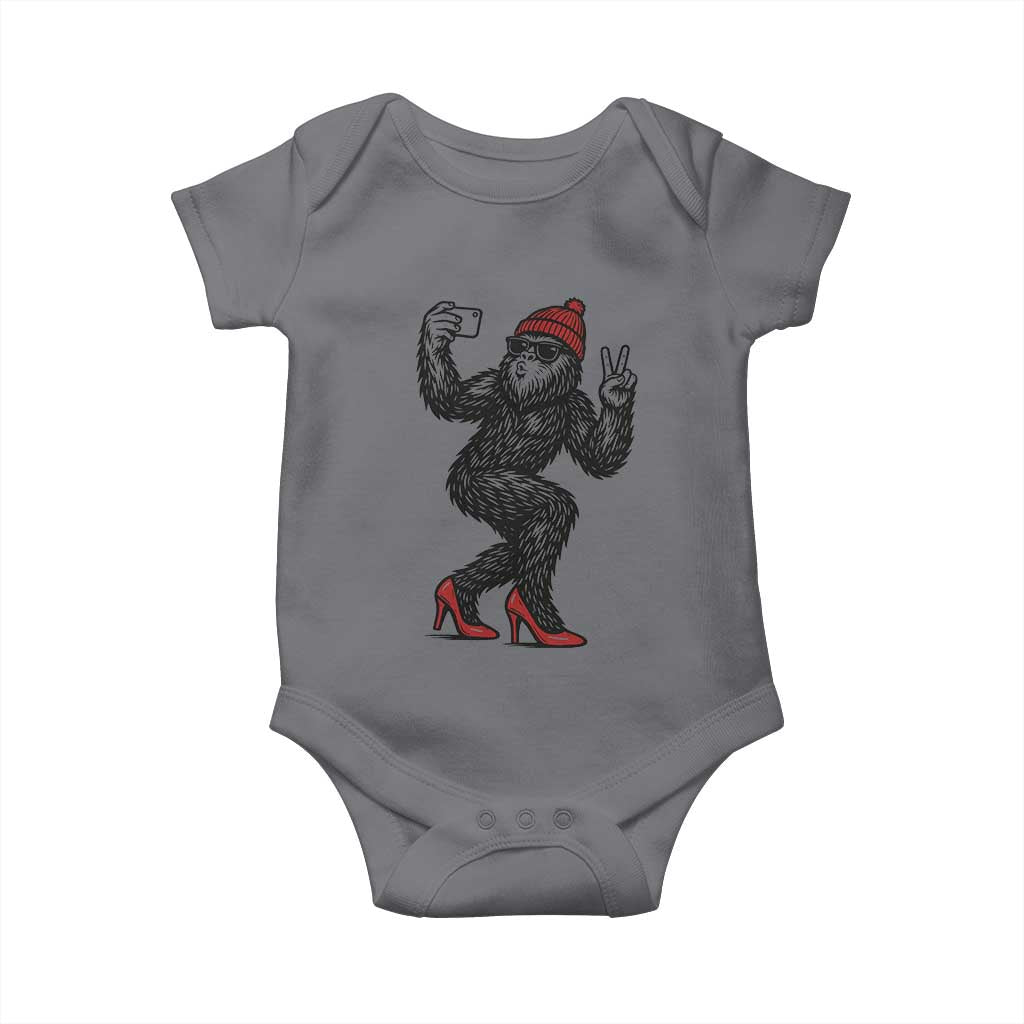 Funny Sexy Bigfoot Selfie Baby Onesie Sasquatch Lover Gift TS12 Charcoal Print Your Wear