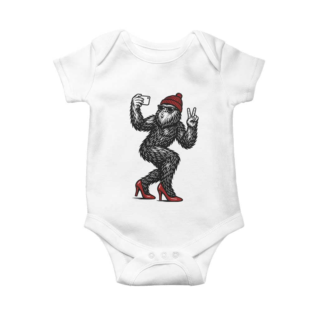 Funny Sexy Bigfoot Selfie Baby Onesie Sasquatch Lover Gift TS12 White Print Your Wear