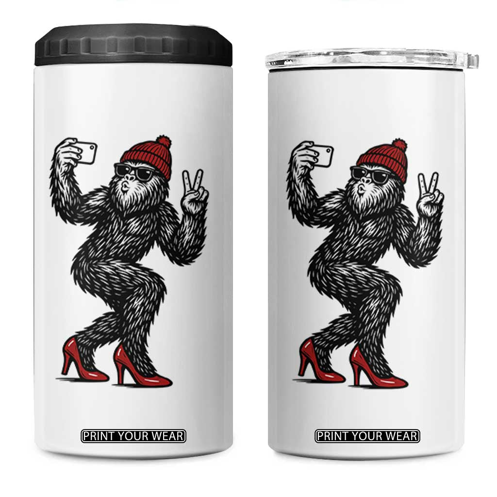 Funny Sexy Bigfoot Selfie 4 in 1 Can Cooler Tumbler Sasquatch Lover Gift TS12 One Size: 16 oz White Print Your Wear