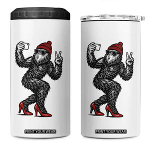 Funny Sexy Bigfoot Selfie 4 in 1 Can Cooler Tumbler Sasquatch Lover Gift TS12 One Size: 16 oz White Print Your Wear