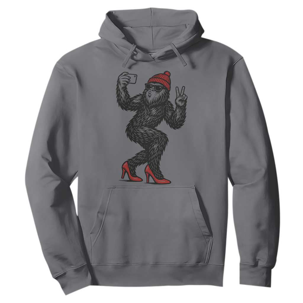 Funny Sexy Bigfoot Selfie Hoodie Sasquatch Lover Gift TS12 Charcoal Print Your Wear