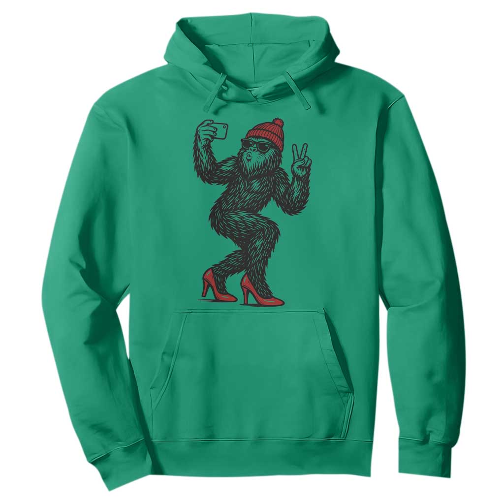Funny Sexy Bigfoot Selfie Hoodie Sasquatch Lover Gift TS12 Irish Green Print Your Wear