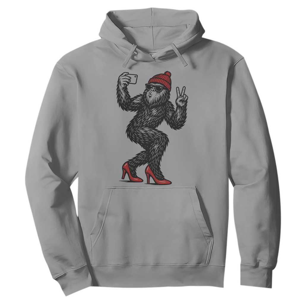 Funny Sexy Bigfoot Selfie Hoodie Sasquatch Lover Gift TS12 Sport Gray Print Your Wear