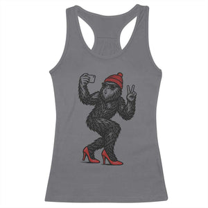 Funny Sexy Bigfoot Selfie Racerback Tank Top Sasquatch Lover Gift TS12 Charcoal Print Your Wear