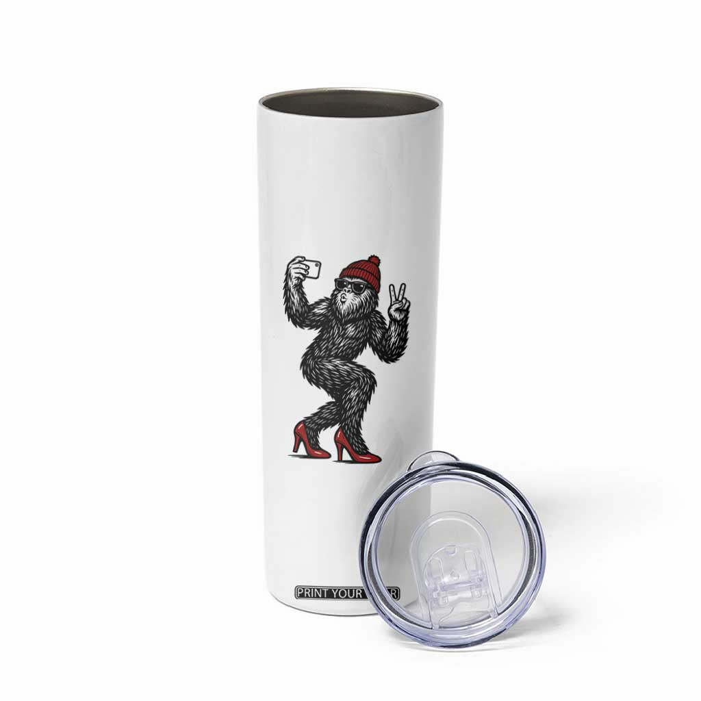 Funny Sexy Bigfoot Selfie Skinny Tumbler Sasquatch Lover Gift TS12 Print Your Wear