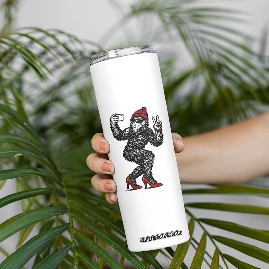 Funny Sexy Bigfoot Selfie Skinny Tumbler Sasquatch Lover Gift TS12 Print Your Wear