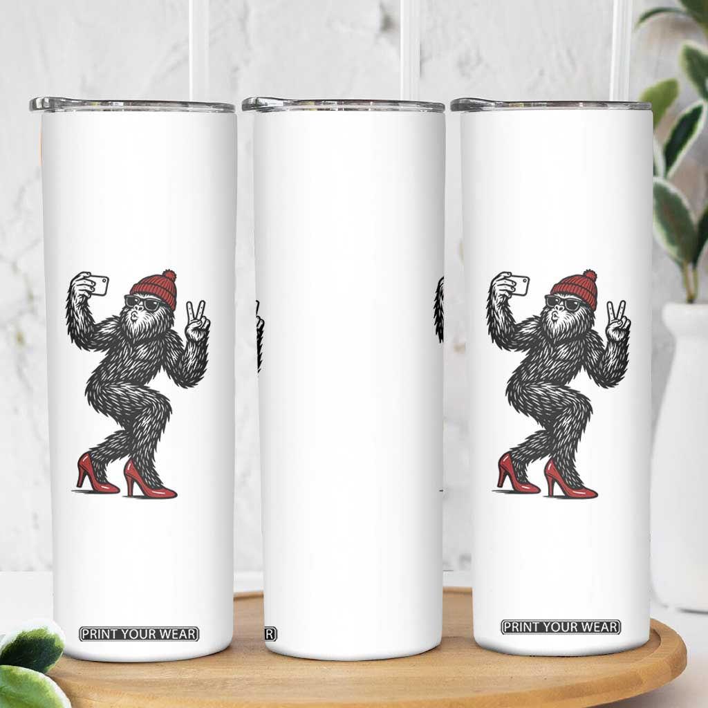 Funny Sexy Bigfoot Selfie Skinny Tumbler Sasquatch Lover Gift TS12 Print Your Wear