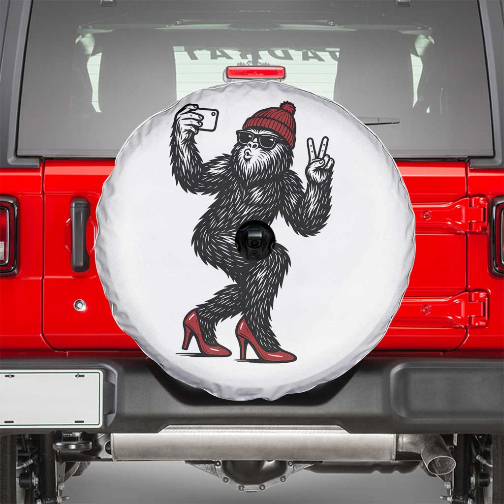 Funny Sexy Bigfoot Selfie Spare Tire Cover Sasquatch Lover Gift TS12 White Print Your Wear