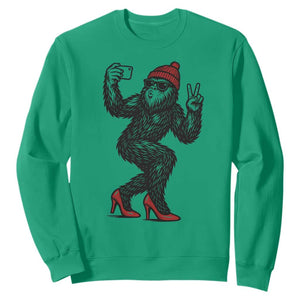 Funny Sexy Bigfoot Selfie Sweatshirt Sasquatch Lover Gift TS12 Irish Green Print Your Wear