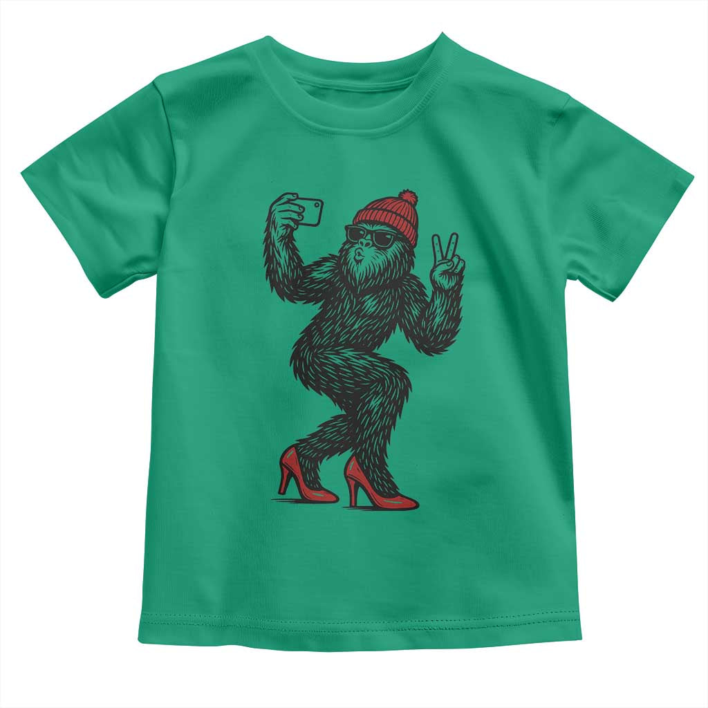 Funny Sexy Bigfoot Selfie Toddler T Shirt Sasquatch Lover Gift TS12 Irish Green Print Your Wear
