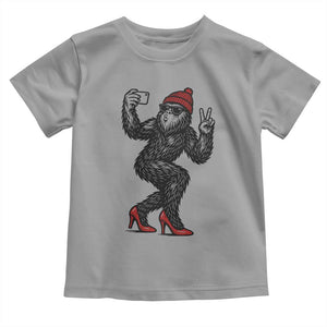 Funny Sexy Bigfoot Selfie Toddler T Shirt Sasquatch Lover Gift TS12 Sport Gray Print Your Wear