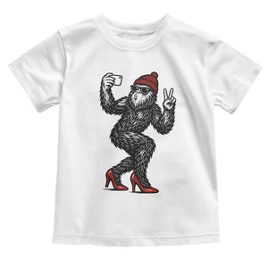 Funny Sexy Bigfoot Selfie Toddler T Shirt Sasquatch Lover Gift TS12 White Print Your Wear