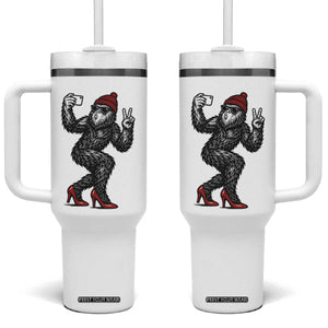 Funny Sexy Bigfoot Selfie Tumbler With Handle Sasquatch Lover Gift TS12 One Size: 40 oz White Print Your Wear