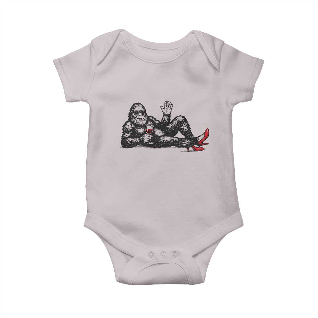 Funny Sassquatch Sexy Baby Onesie Bigfoot With Cocktail Party Humor TS12 Ice Gray Print Your Wear