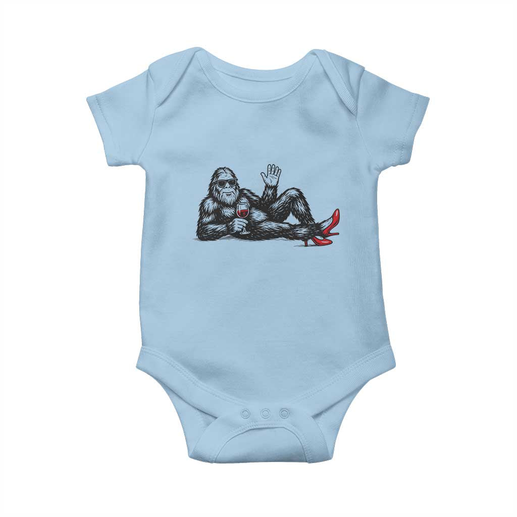Funny Sassquatch Sexy Baby Onesie Bigfoot With Cocktail Party Humor TS12 Light Blue Print Your Wear