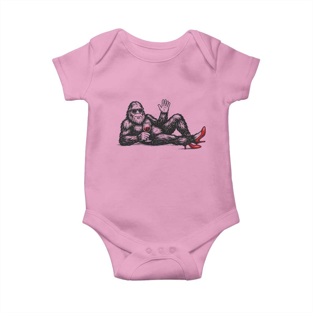 Funny Sassquatch Sexy Baby Onesie Bigfoot With Cocktail Party Humor TS12 Light Pink Print Your Wear