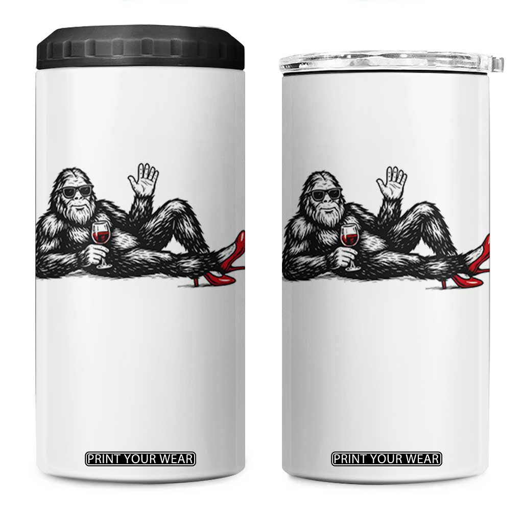 Funny Sassquatch Sexy 4 in 1 Can Cooler Tumbler Bigfoot With Cocktail Party Humor TS12 One Size: 16 oz White Print Your Wear