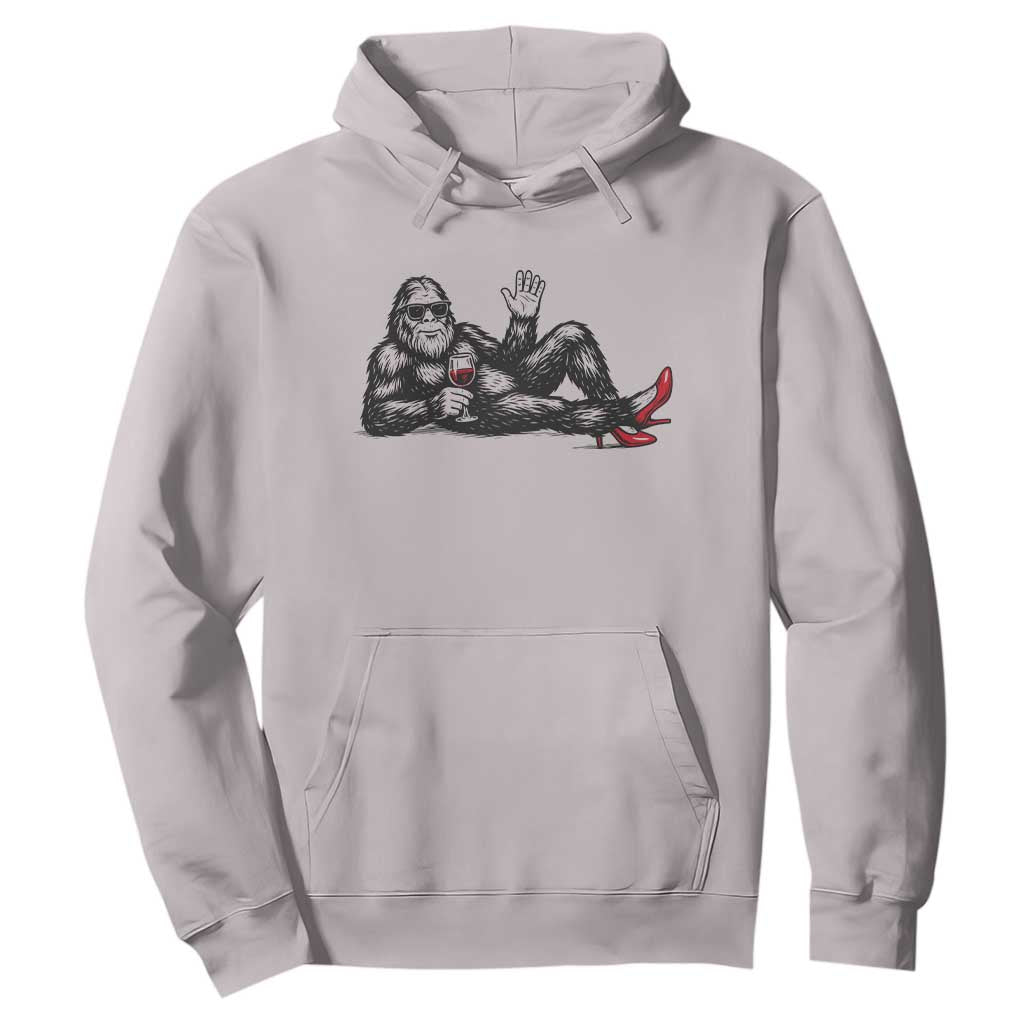 Funny Sassquatch Sexy Hoodie Bigfoot With Cocktail Party Humor TS12 Ice Gray Print Your Wear