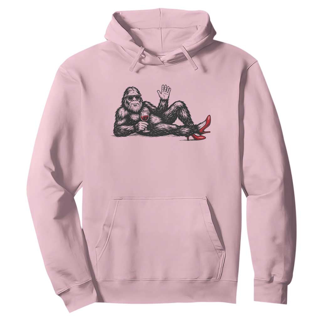 Funny Sassquatch Sexy Hoodie Bigfoot With Cocktail Party Humor TS12 Light Pink Print Your Wear