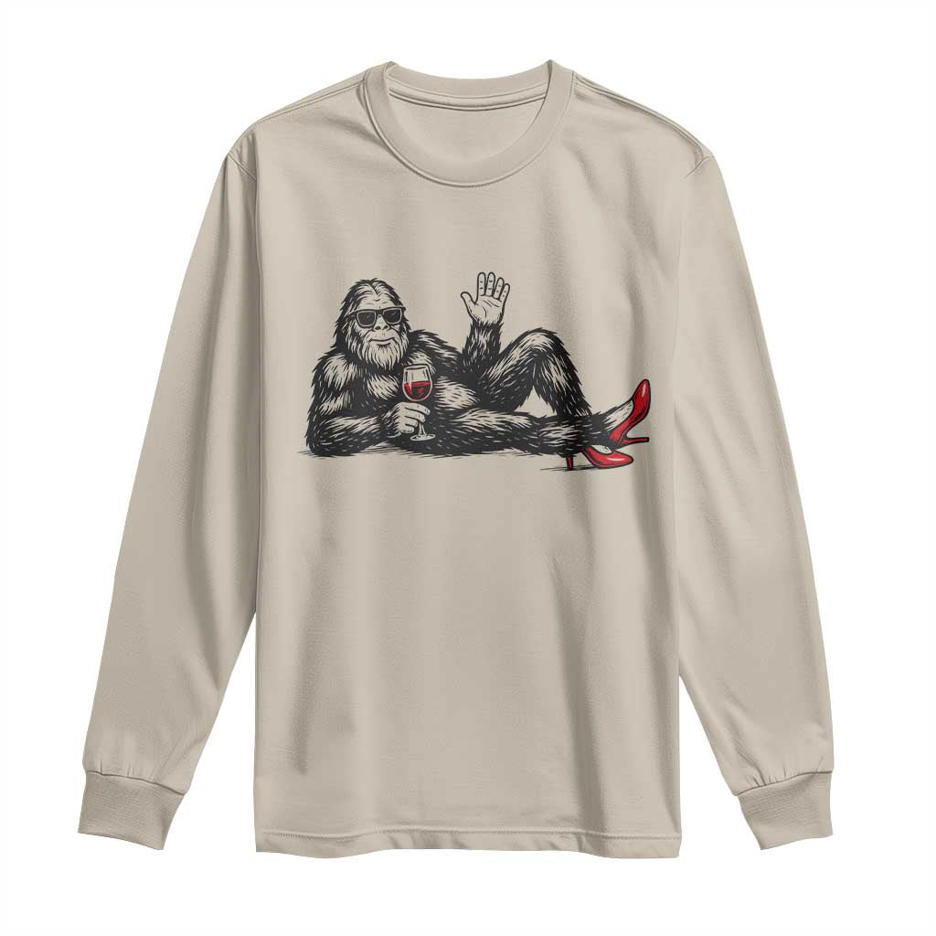 Funny Sassquatch Sexy Long Sleeve Shirt Bigfoot With Cocktail Party Humor TS12 Sand Print Your Wear